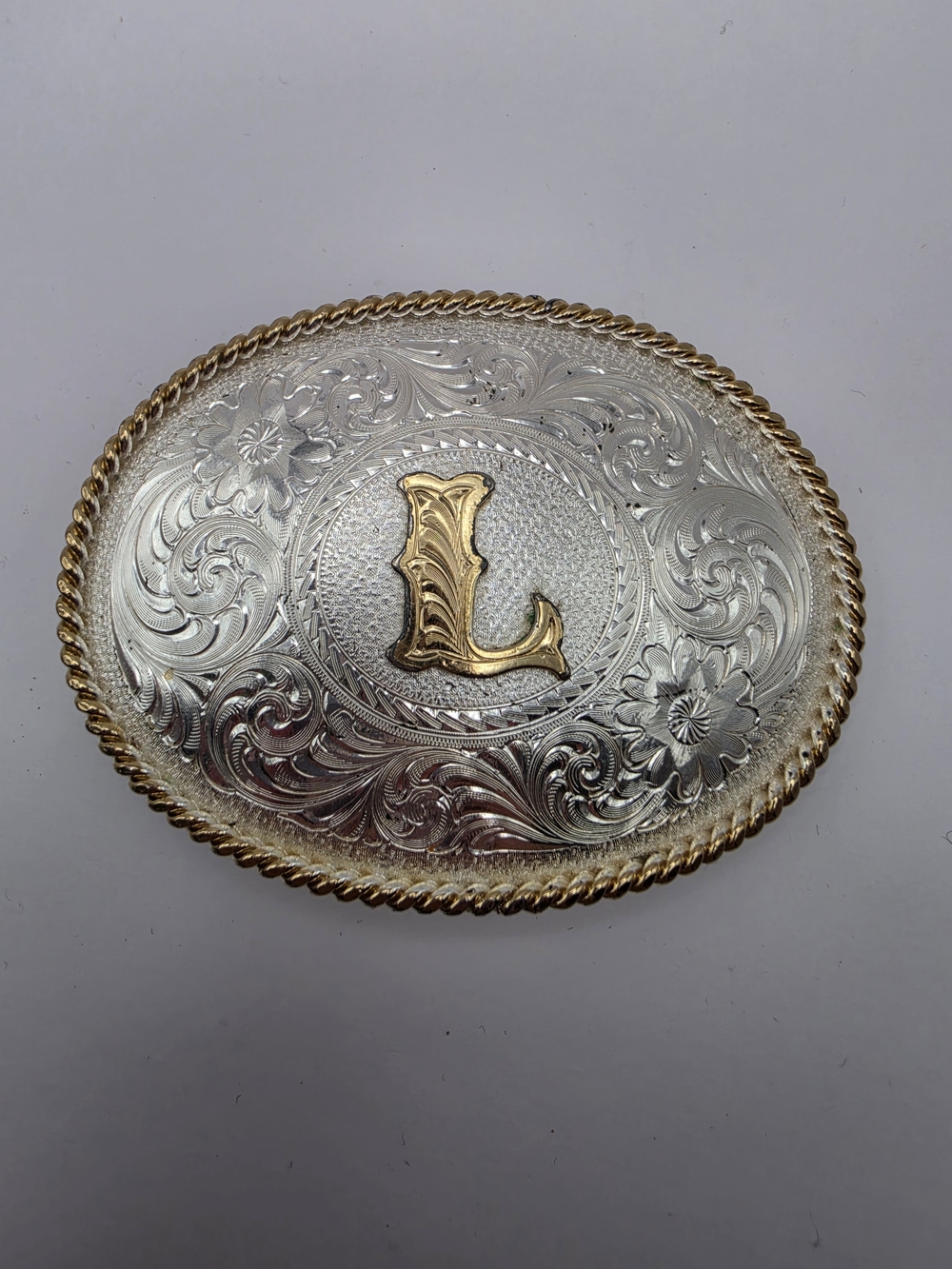 Montana Silversmiths Two-Tone Western 'L' Buckle - Silver and Gold